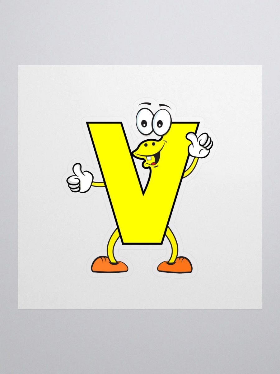 V Letter Cartoon Character Sticker product image (1)