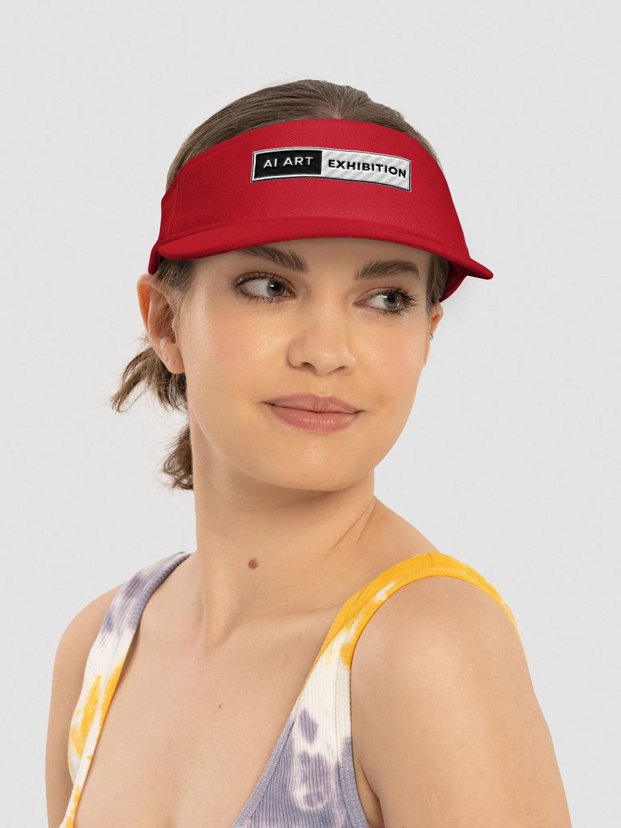 Red "AI ART EXHIBITION" Flexfit Visor product image (4)