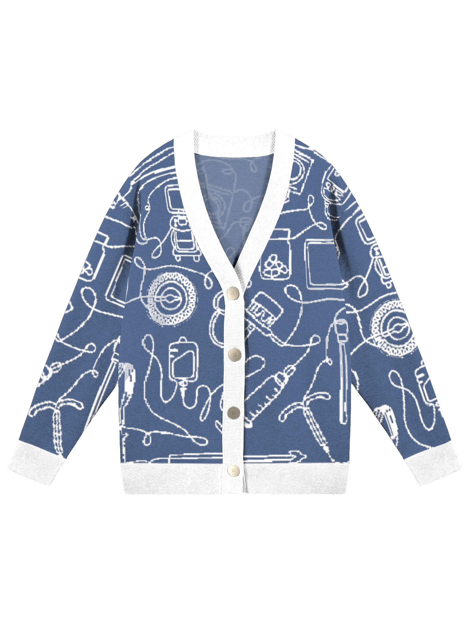 service lines (OBGYN - holiday blue cardigan) product image (1)