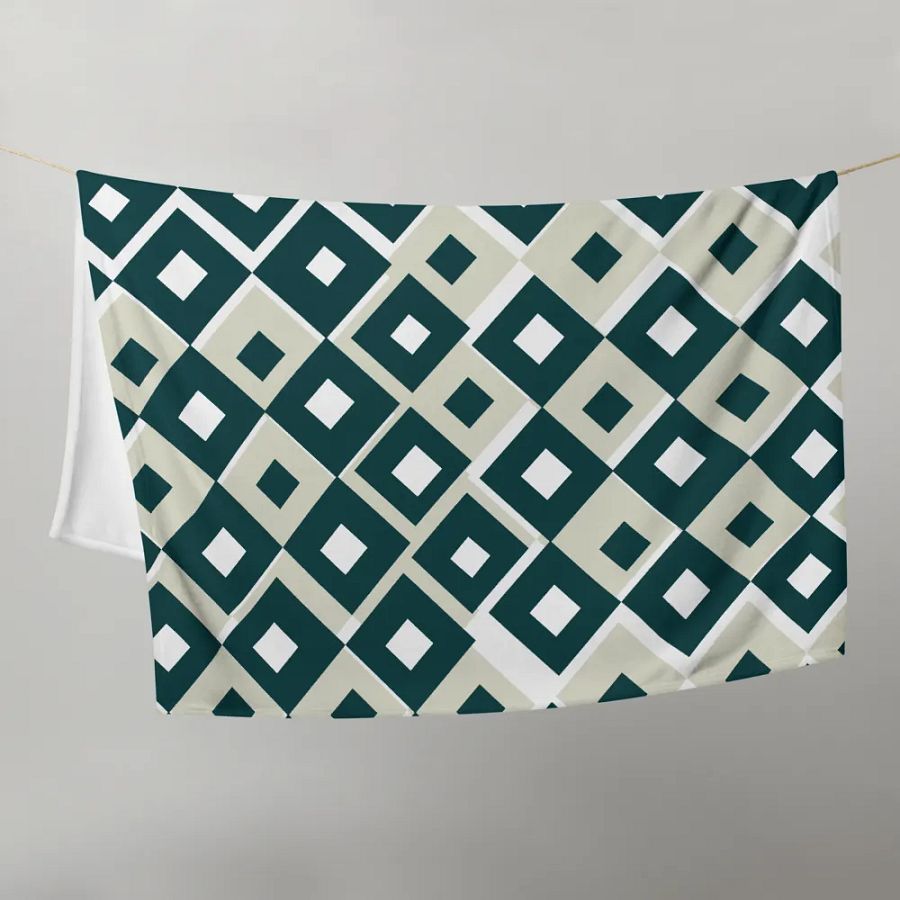 White-Green Pattern Throw Blanket product image (21)