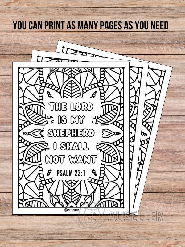 Printable Christian Colouring Book For Women - Colour In Devine Poetry: PSALMS product image (4)