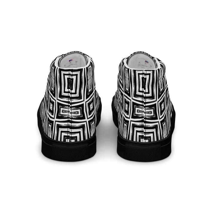 Abstract Monochrome Repeating Pattern Men's Canvas Shoe High Tops product image (1)