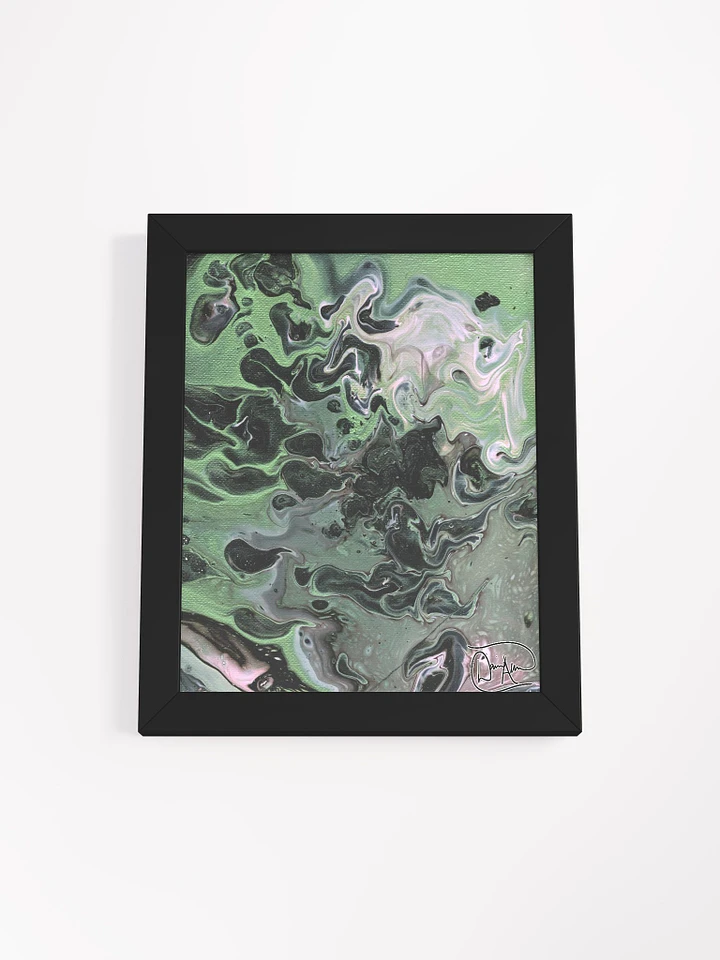 Metallic Green Fluid Acrylic Framed Poster product image (1)