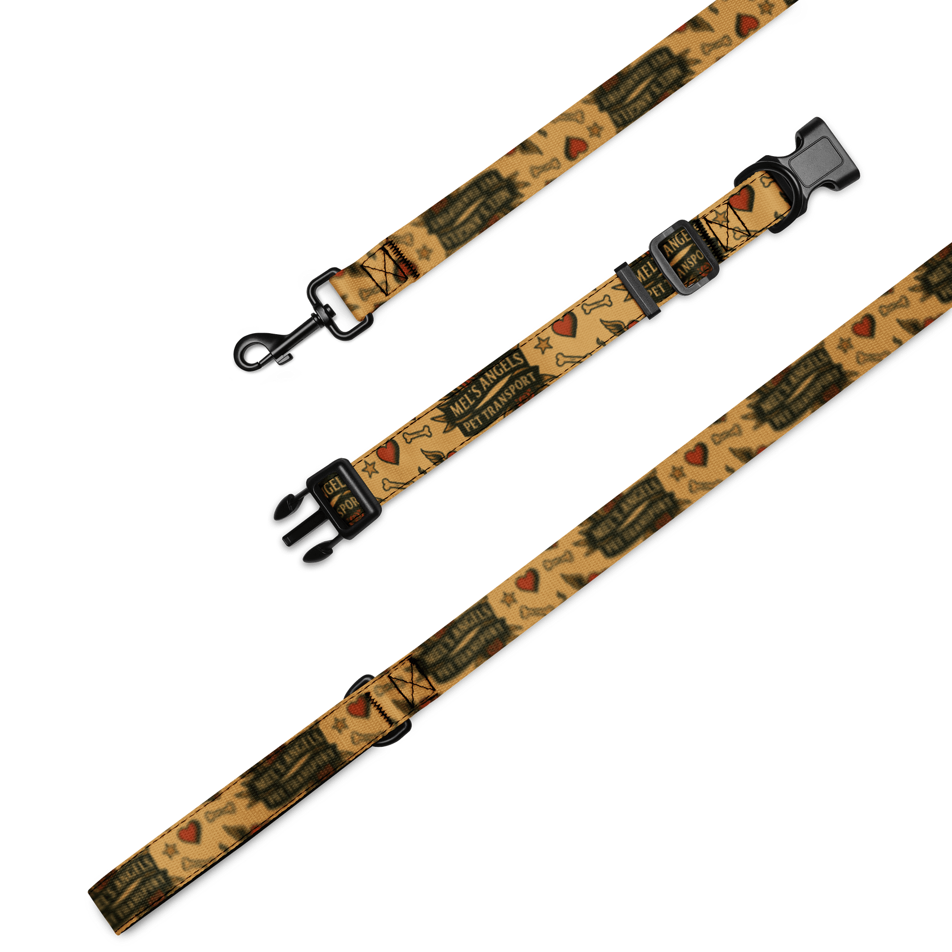 Mel’s Angels Custom Dog Leash – Vintage Tattoo Flash Print, 6ft Durable Polyester Lead with Padded Handle product image (6)