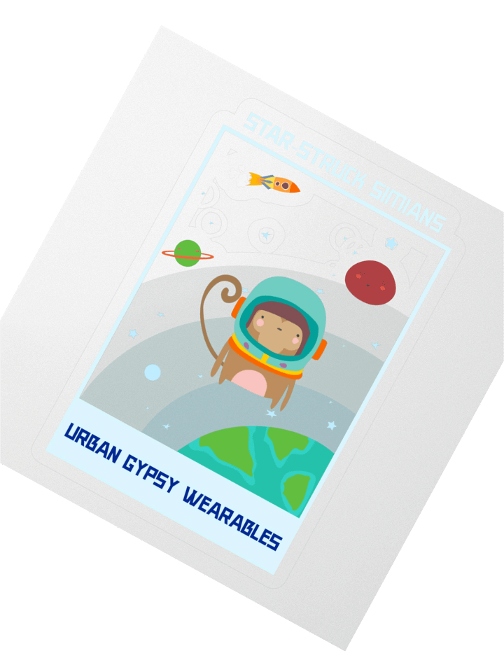 Space Monkey Kiss Cut Sticker product image (2)