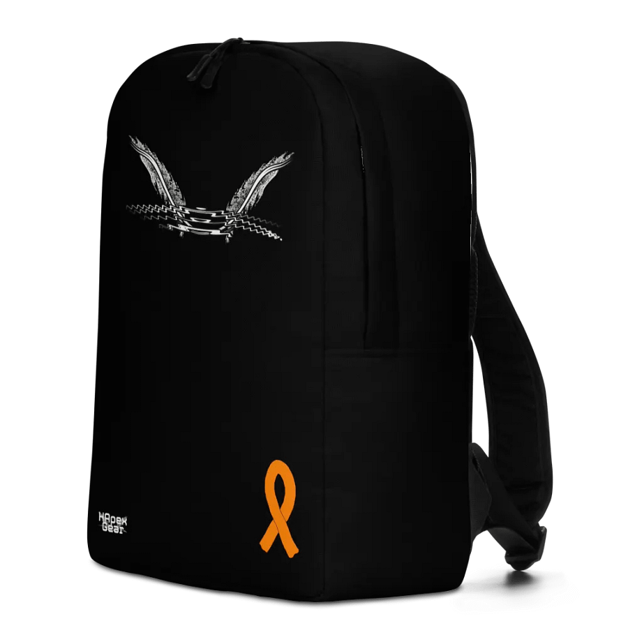 White HApex Gear White Logo Cancer Awareness Orange Ribbon. Black Minimalist Backpack product image (12)