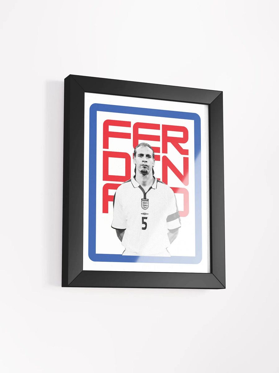 Rio Ferdinand BW England Name Art Framed Print product image (4)