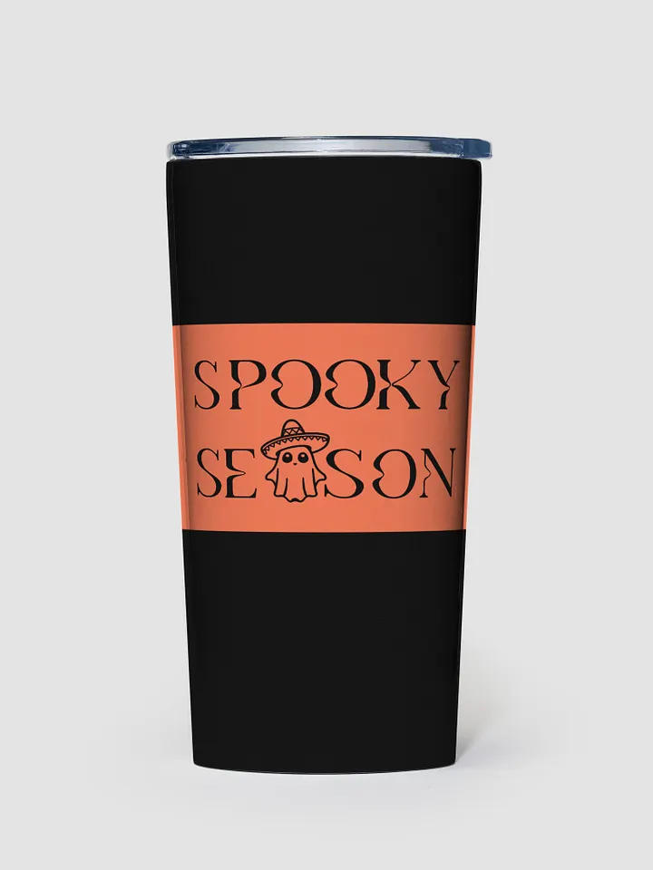 Spooky Season Sombrero Ghost Black and Orange 20oz Stainless Steel Tumbler product image (1)