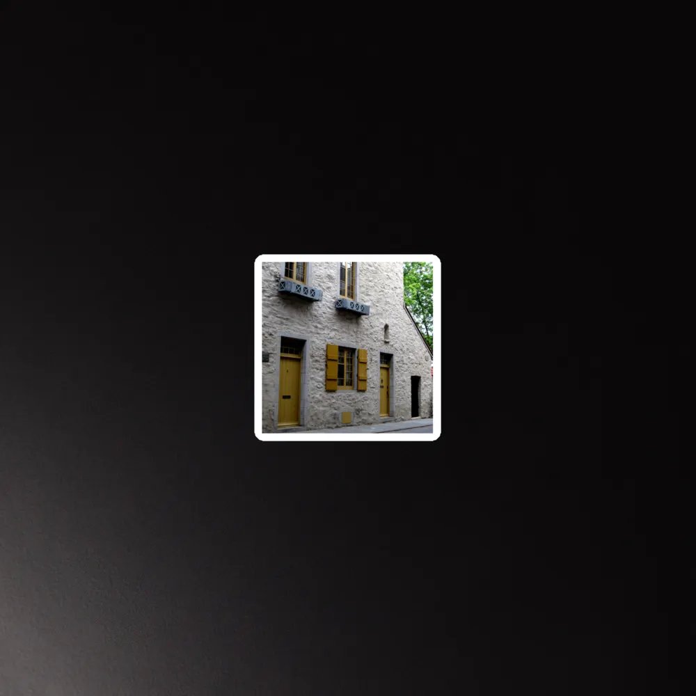 Charming Rustic Facade with Yellow Shutters Magnet product image (5)