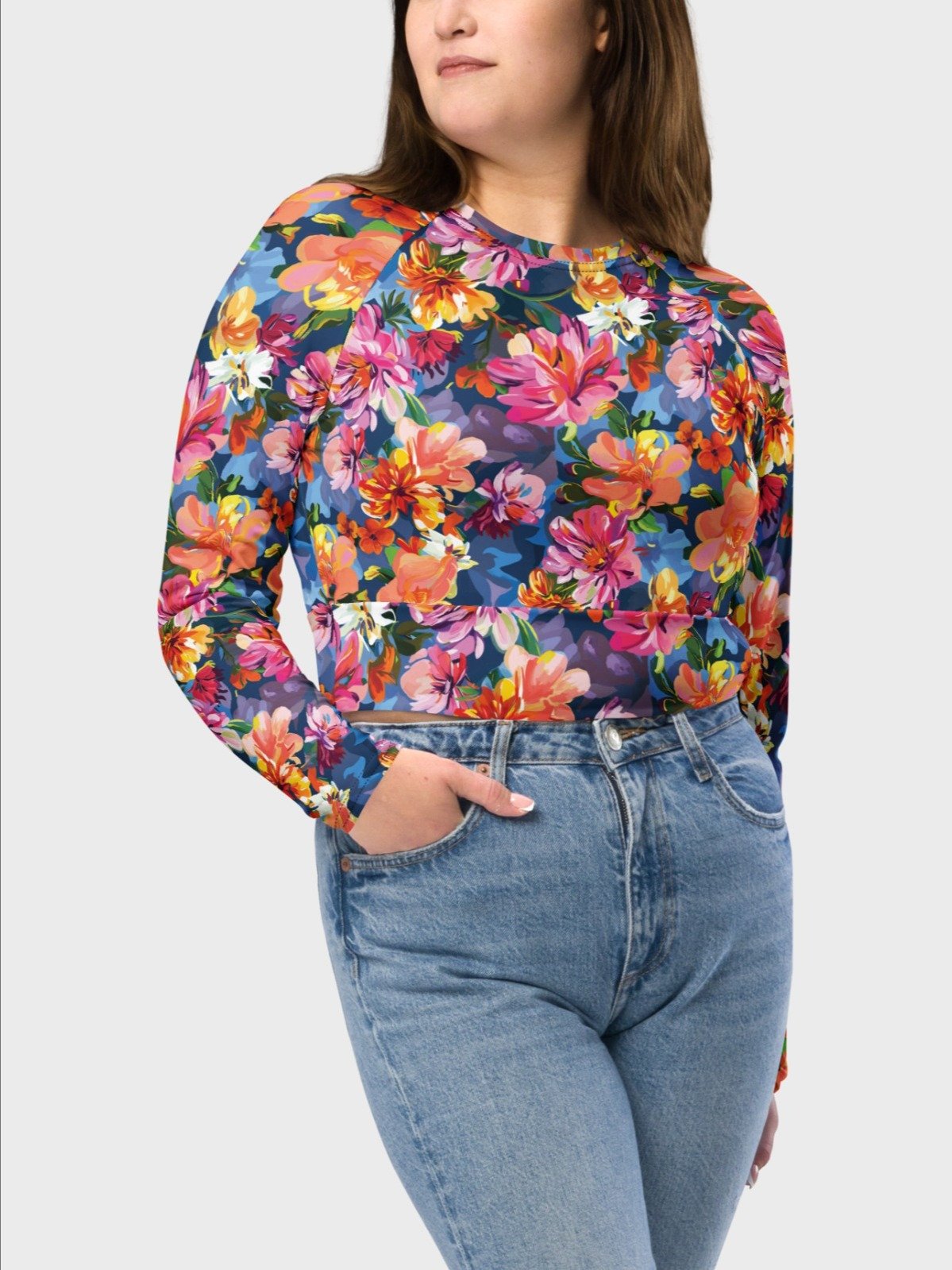 Recycled Crop Top "Bold Abstract Florals" product image (5)