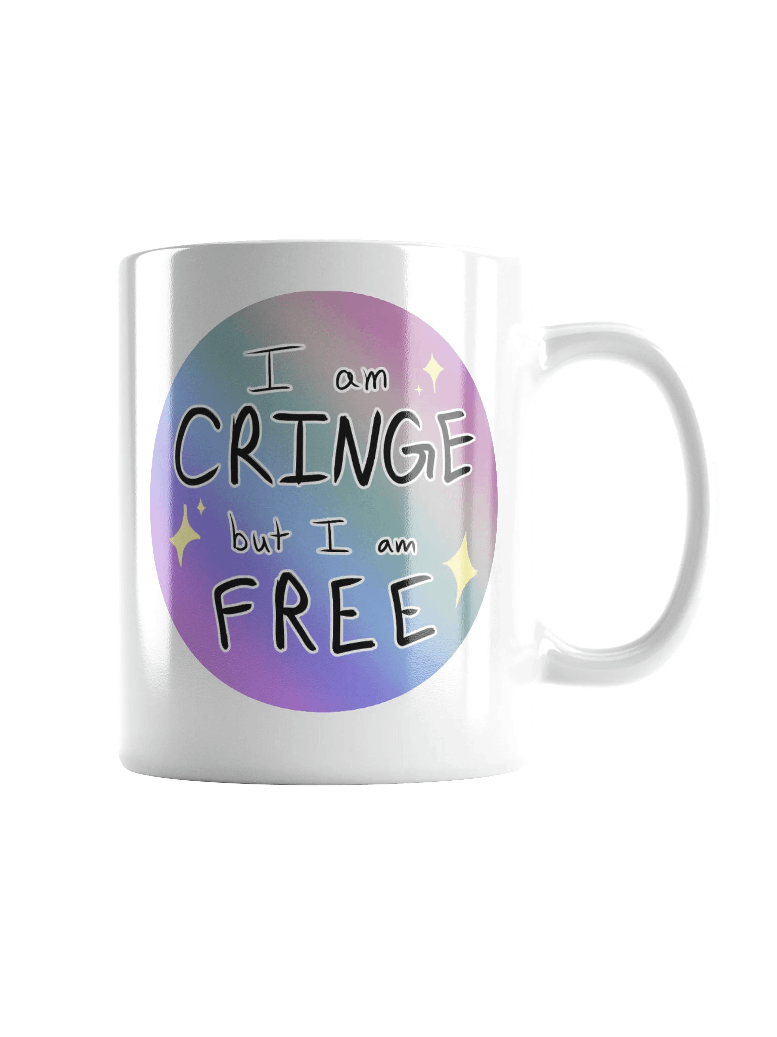 'Cringe but Free' Mug (Handle Right of Design) product image (1)