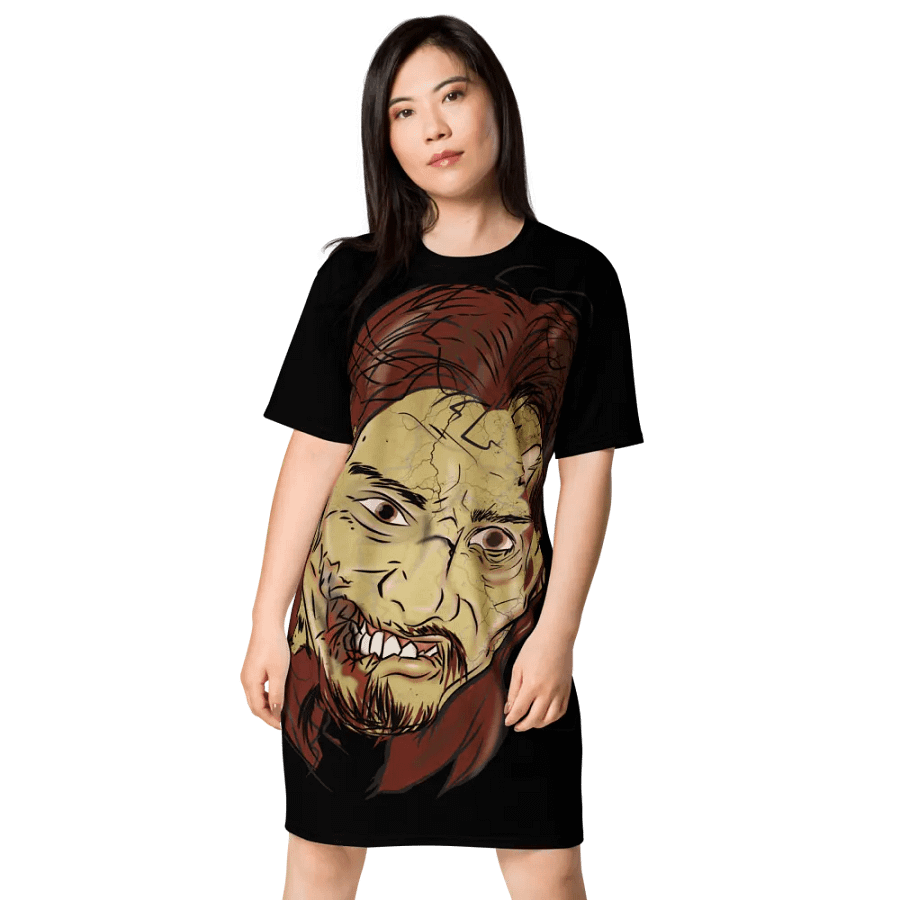 Menacing Zombie All-Over Print T-Shirt Dress product image (1)