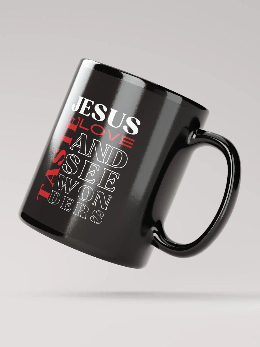 Taste JESUS Love Black Gloss Ceramic Mug product image (4)