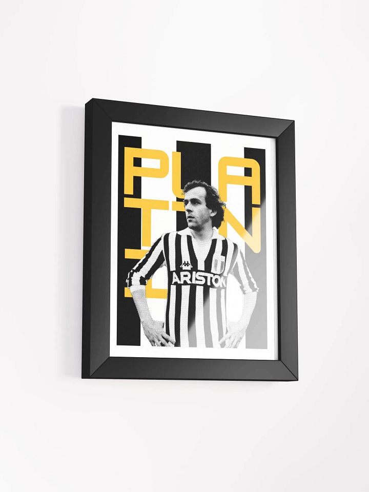 Michel Platini BW Juventus Name Art Framed Print product image (1)
