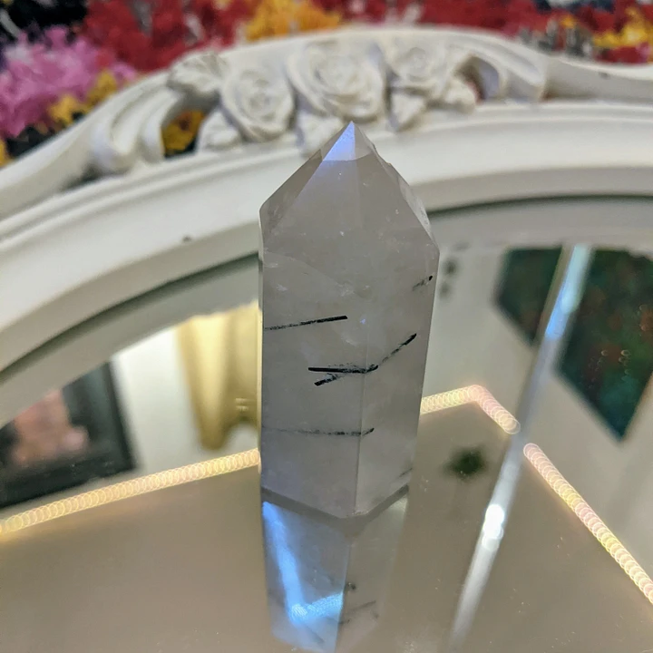 65.6g Rutile Tourmaline in Quartz Tower product image (2)