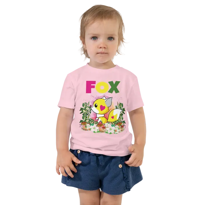 Fox Colorful Funny Cute Bella +Canvas Toddler T-Shirt – Funny Shirt & Gift for Kids product image (1)