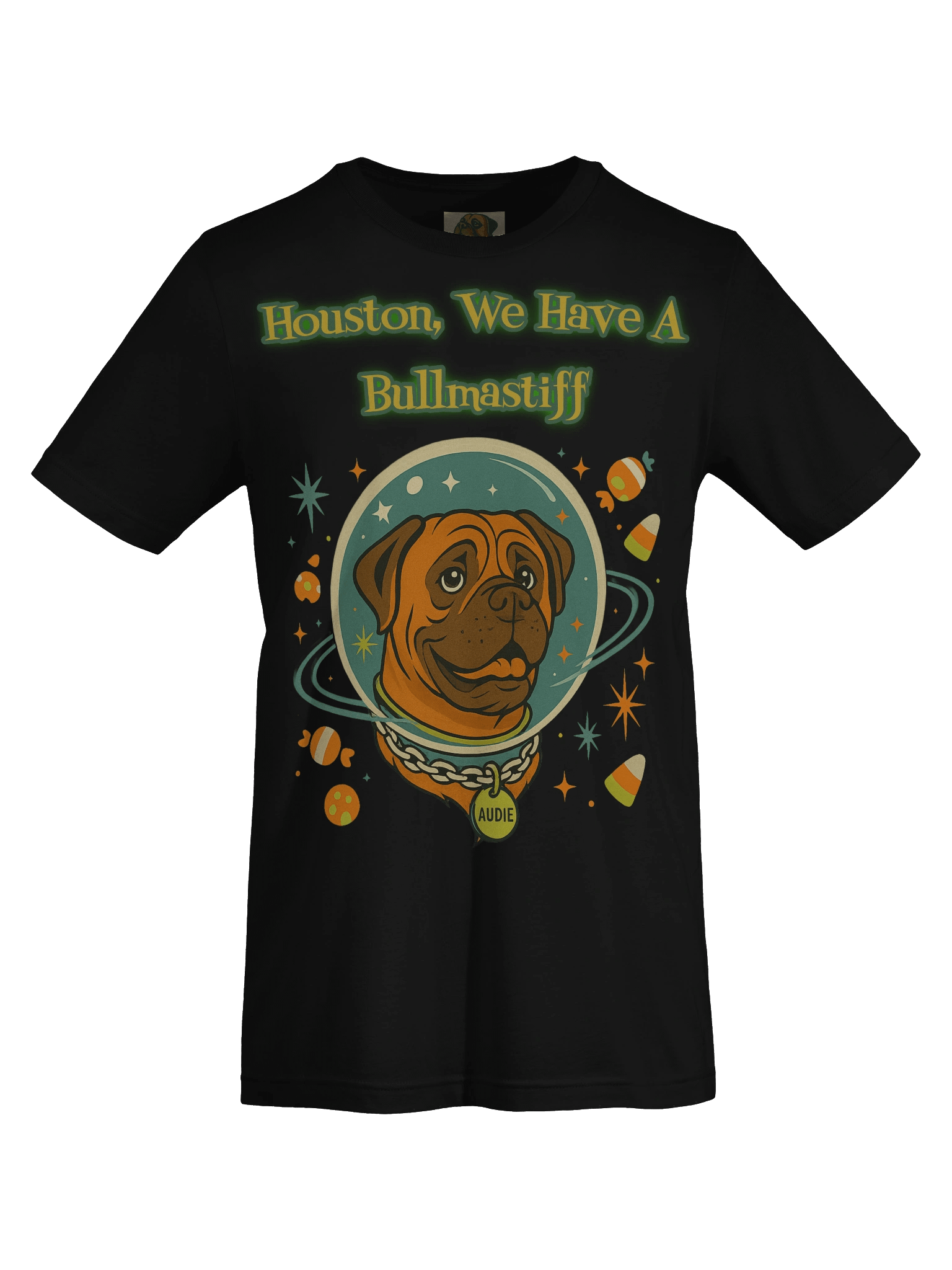 Houston, We Have a Bullmastiff – Retro Space Dog Tee product image (25)