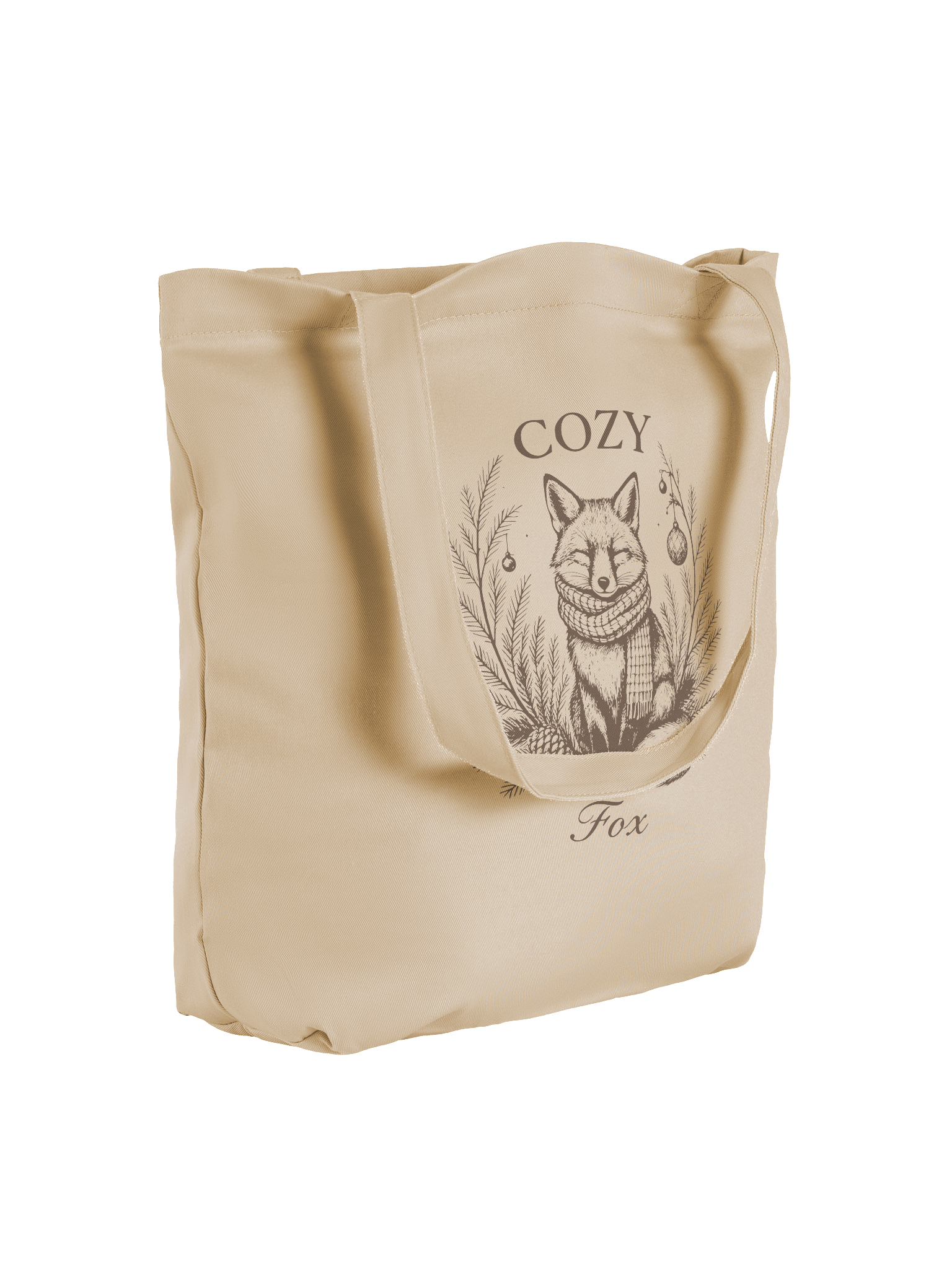 Vintage Cozy Fox Christmas Tote Bag product image (4)