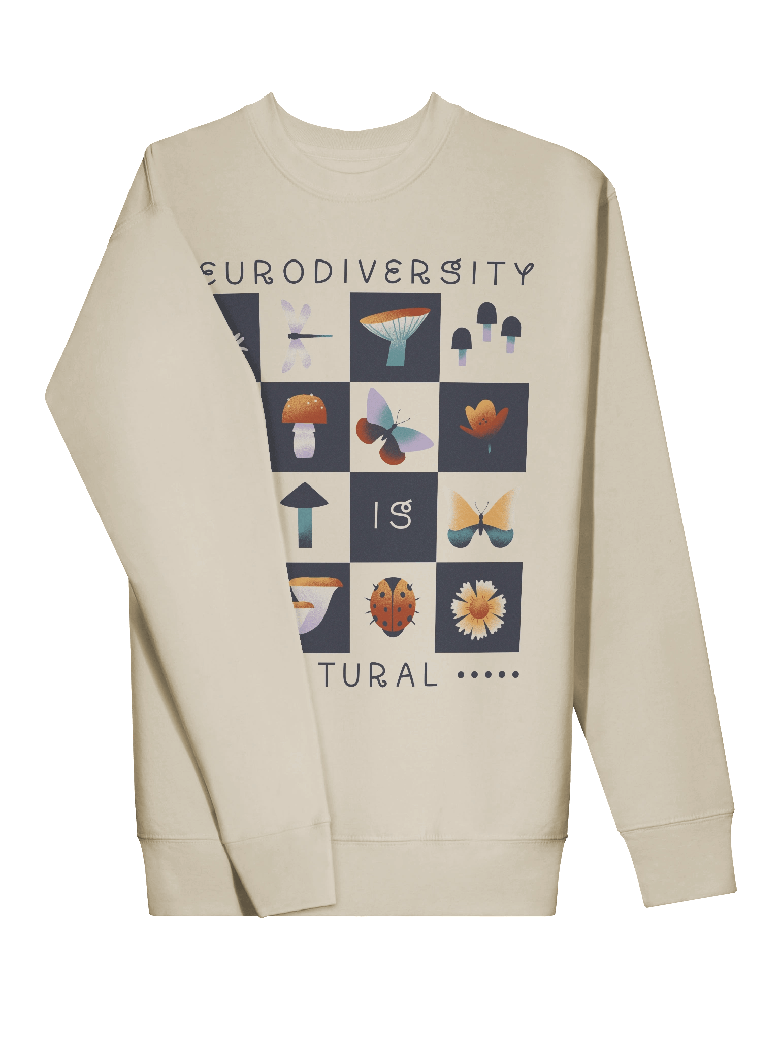 Neurodiversity Is Natural Unisex Crewneck in Ivory Color product image (3)