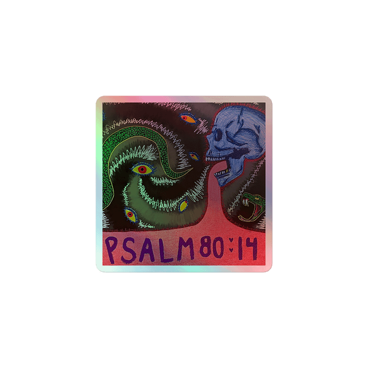 Psalm 80:14 Holographic Sticker product image (1)