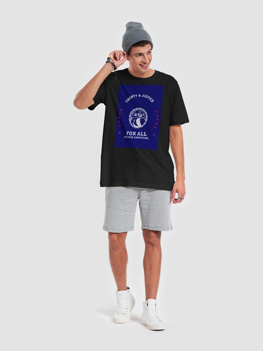 Liberty & Justice For All Proud American Biker TShirt product image (6)