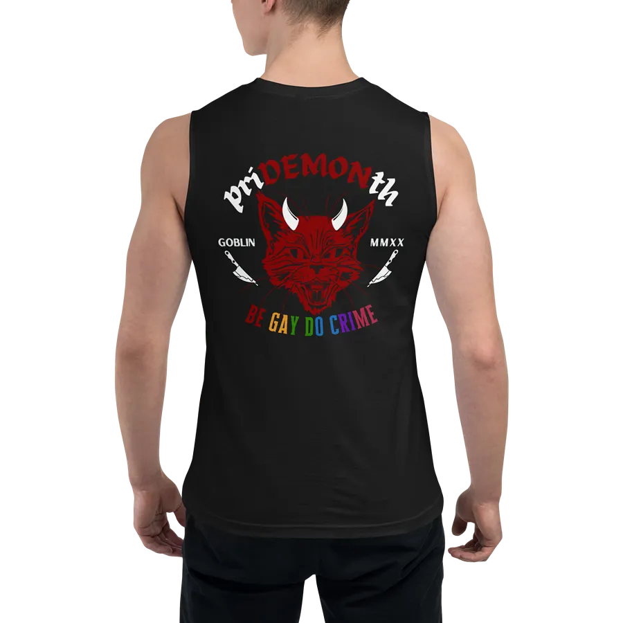 priDEMONth Muscle Tee {Dark} product image (1)