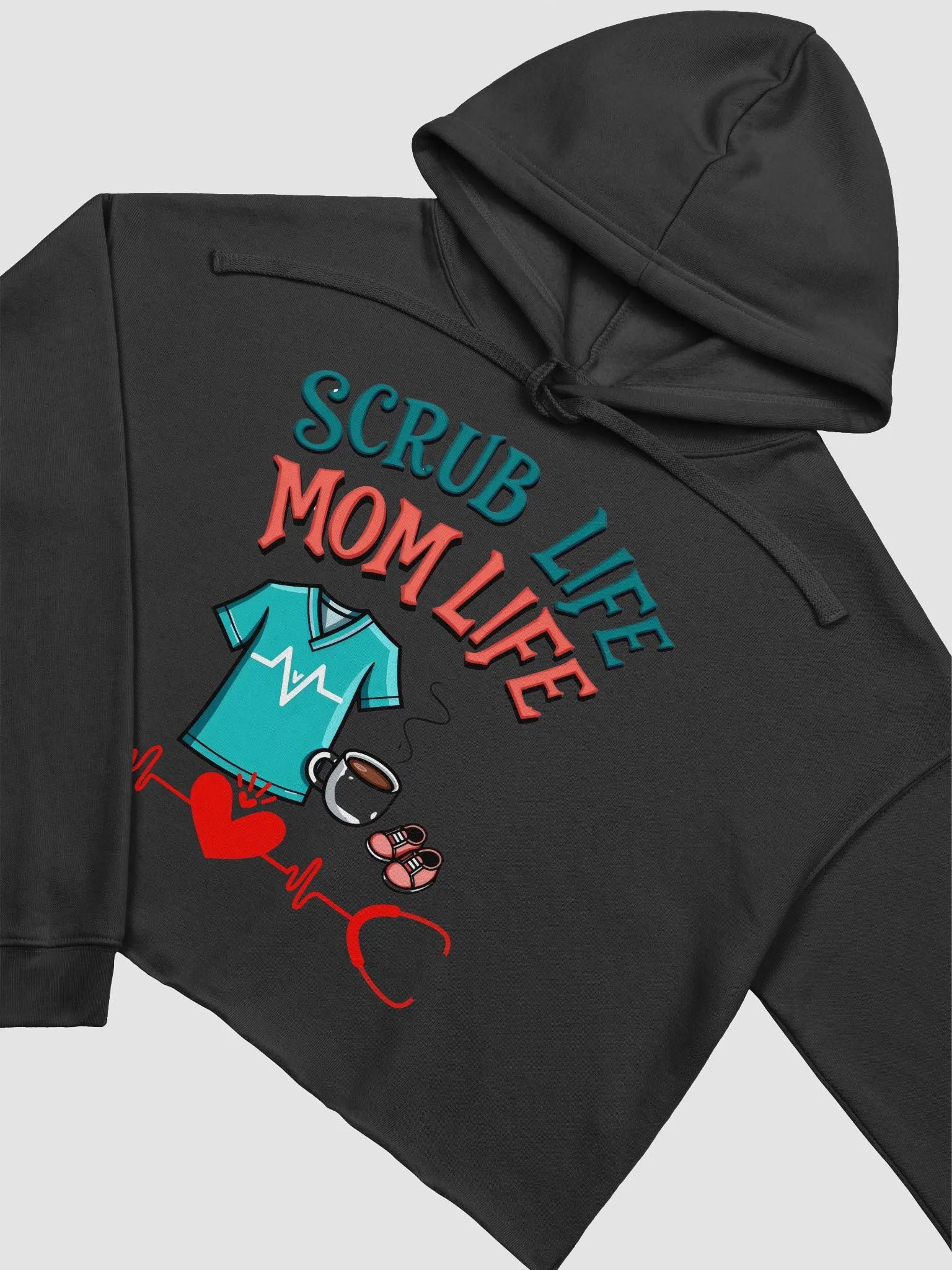 Scrub Life Mom Life Crop Hoodie product image (26)