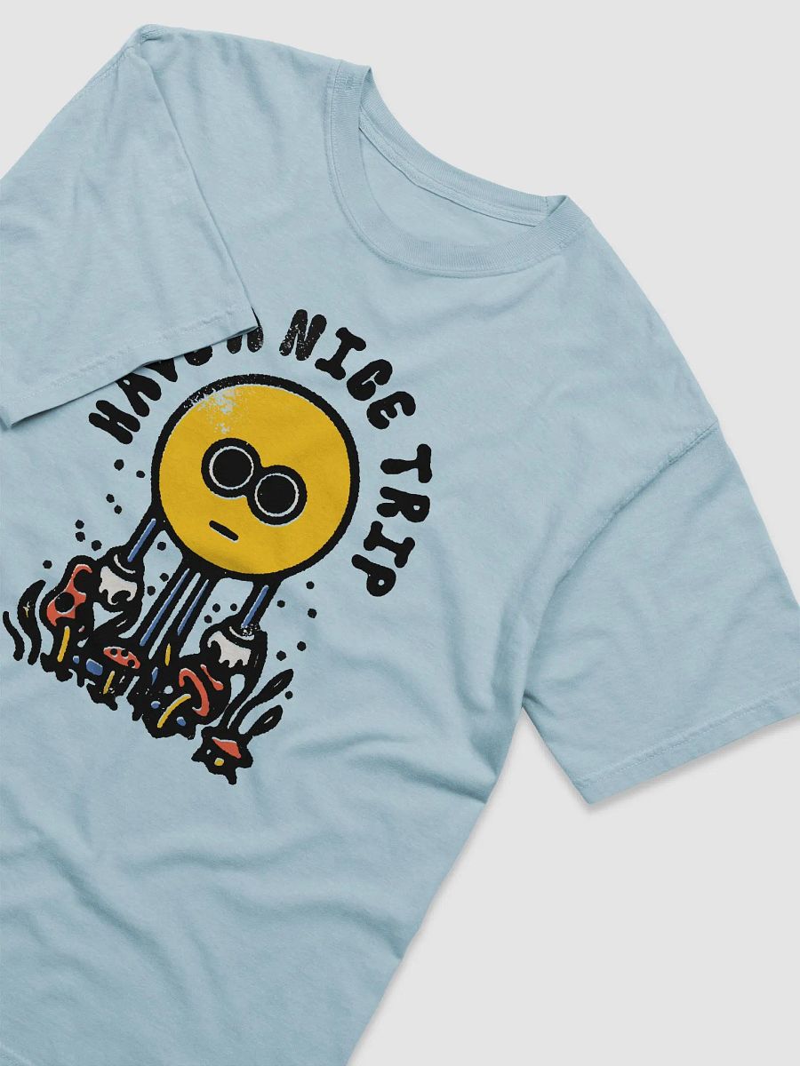 Have a Nice Trip | Funny Pun Retro-Style Hipster T-Shirt of a Mascot on a Field of Psychedelic Mushrooms product image (7)