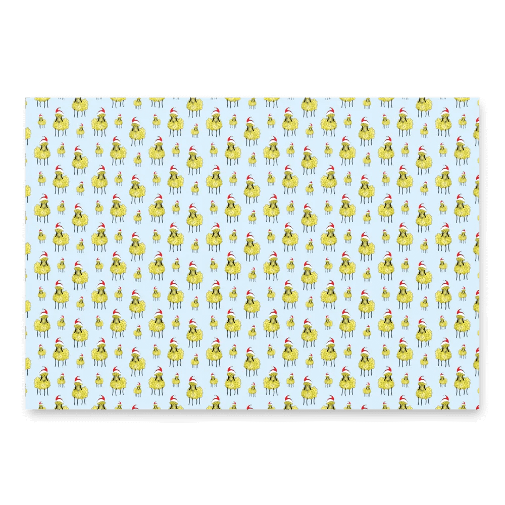 Silly Sheep with Santa Hat Wrapping Paper product image (2)