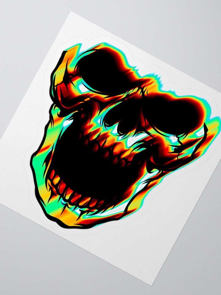 Fiery Skull Kiss Cut Sticker product image (2)