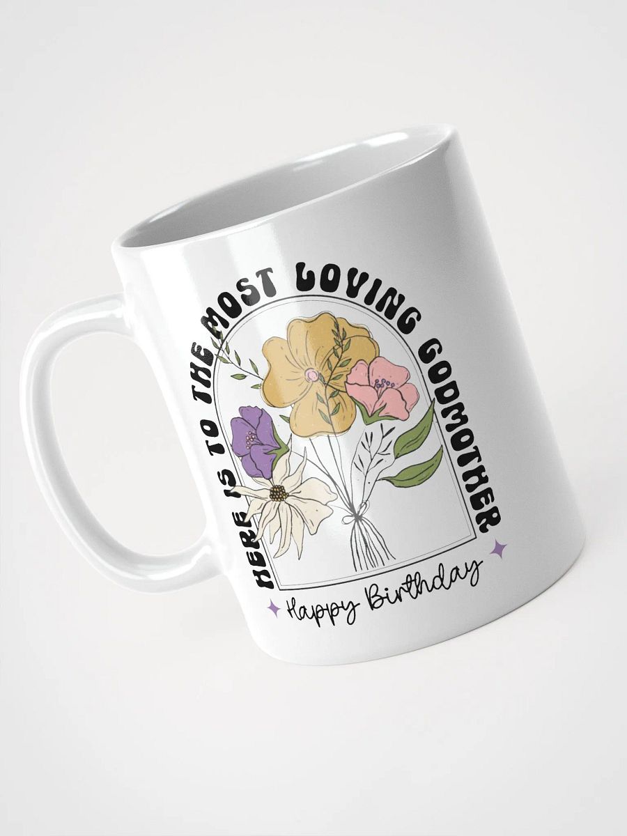 Godmother birthday gift from a godchild - Retro groovy floral bouquet coffee mug product image (4)