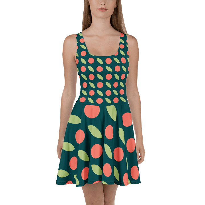 Coral Circles Skater Dress product image (2)