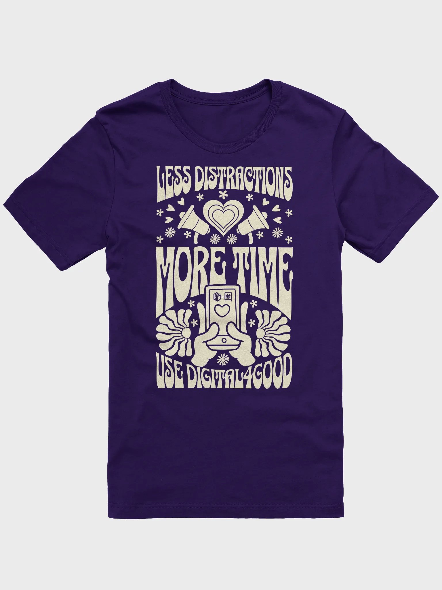 Less Distractions. More Time. Use Digital4Good T-Shirt product image (3)