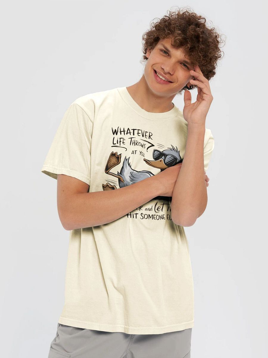 Funny Duck Quote - Duck & Let It Hit Others Sunglasses Unisex Heavyweight T-Shirt product image (5)