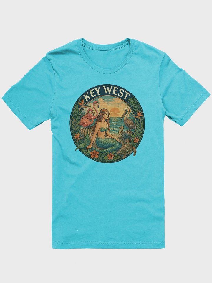 Key West Tropical T-Shirt Ultra Soft Tee with Mermaid, Birds, and Turtle product image (50)