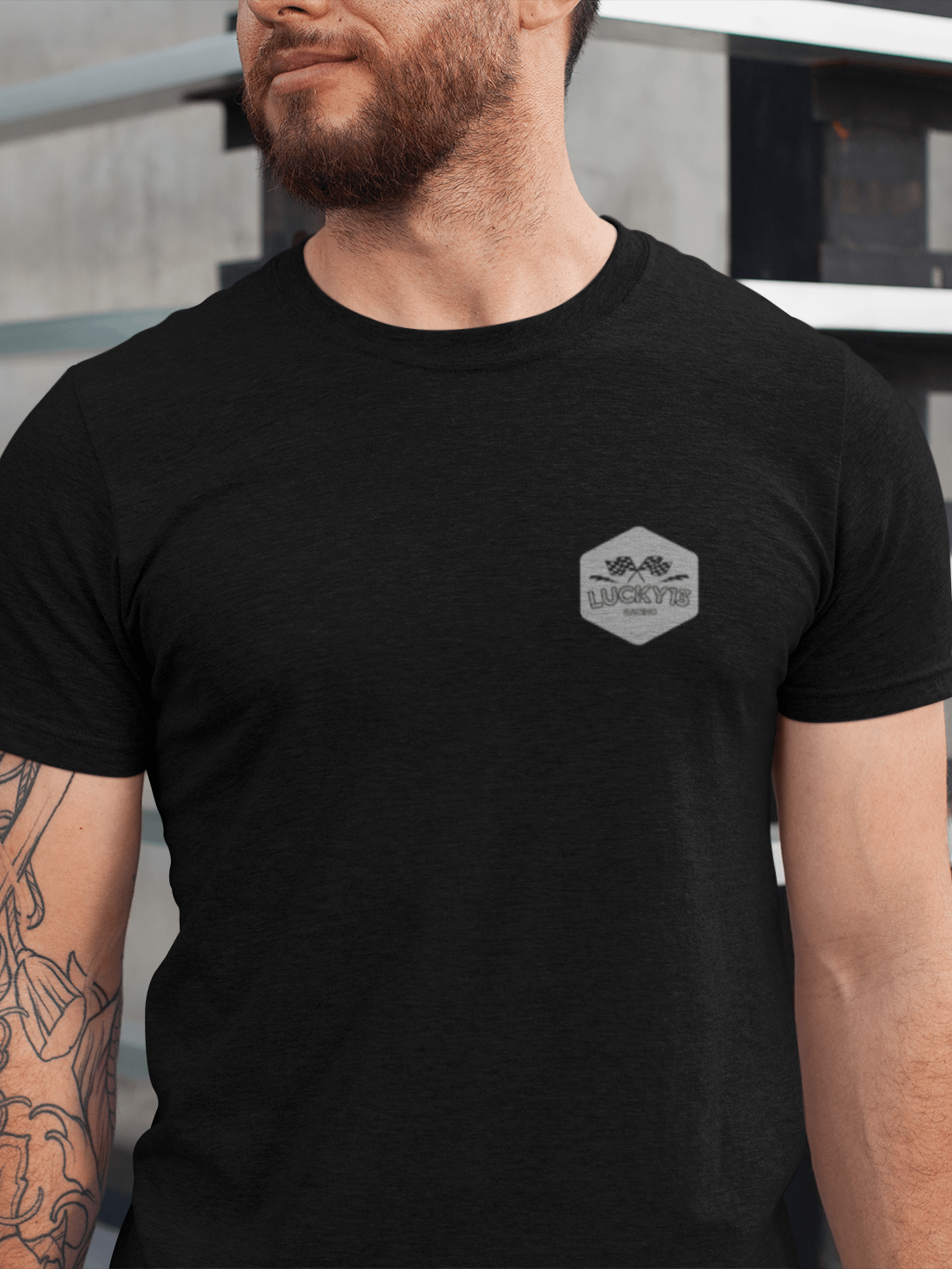 Lucky 13 Racing Hexagon Logo T-Shirt product image (5)