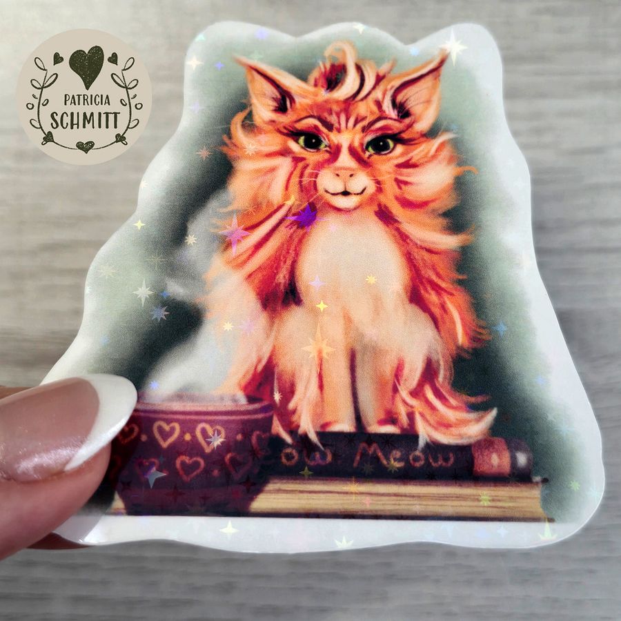 Meow Book Kitty Holographic Sticker product image (3)