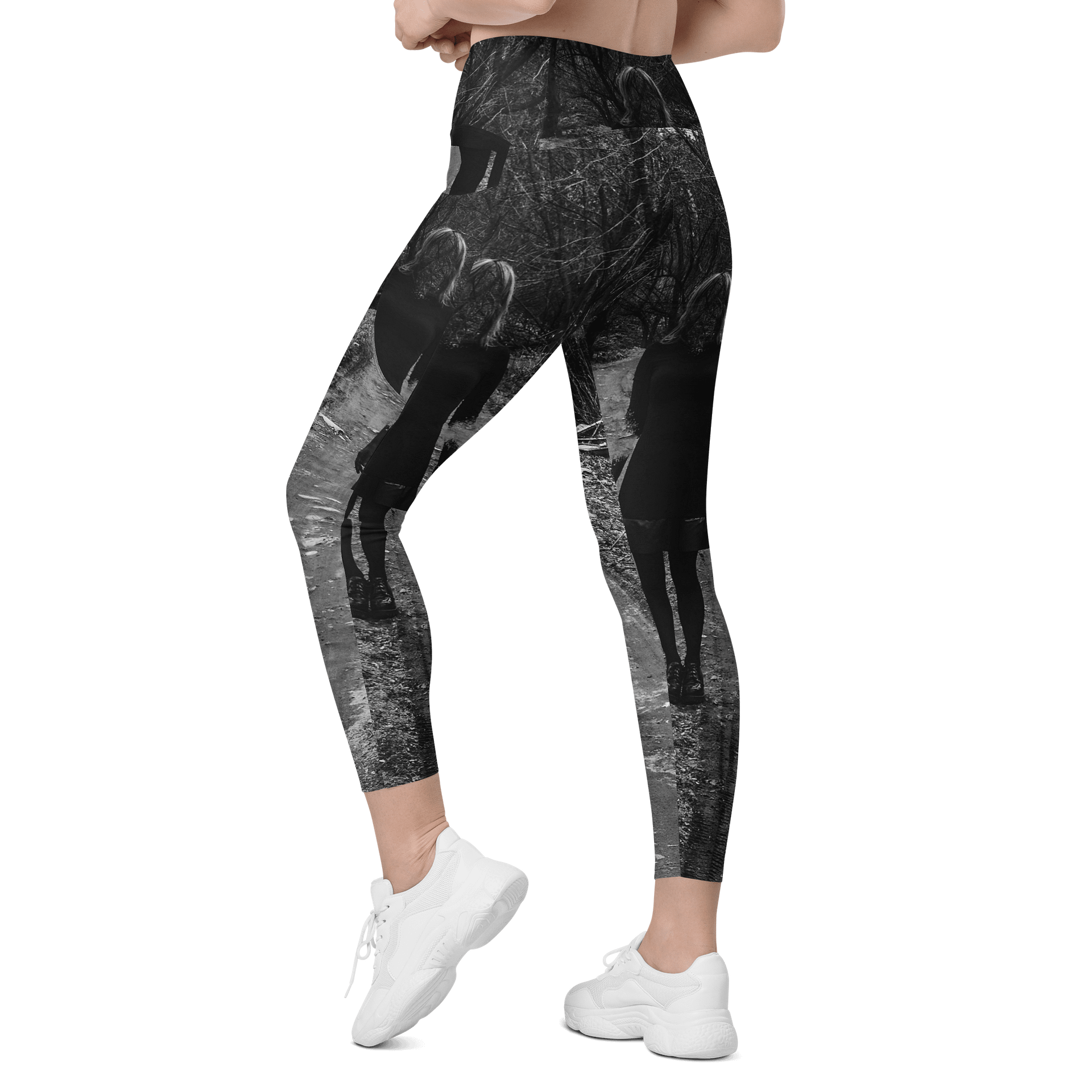 'Music For Horror Films' Sun-Protect Crossover Leggings with Pockets product image (7)