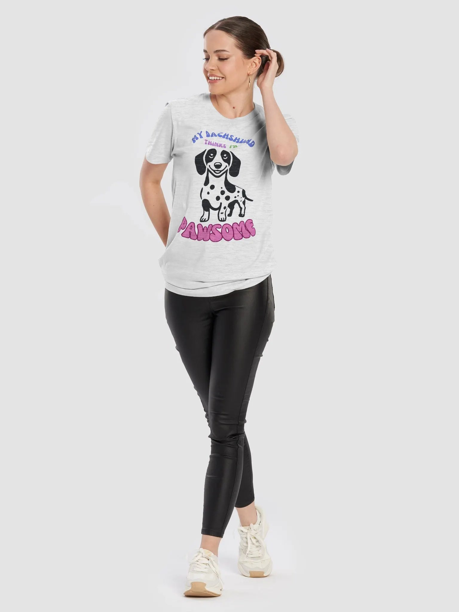 My Dachshund Thinks I'm Pawsome T-Shirt product image (20)