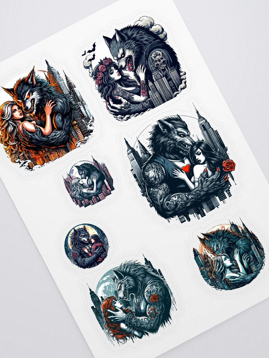 Nocturnal Embrace: Gothic City Stickers for Werewolf Romance Lovers product image (1)