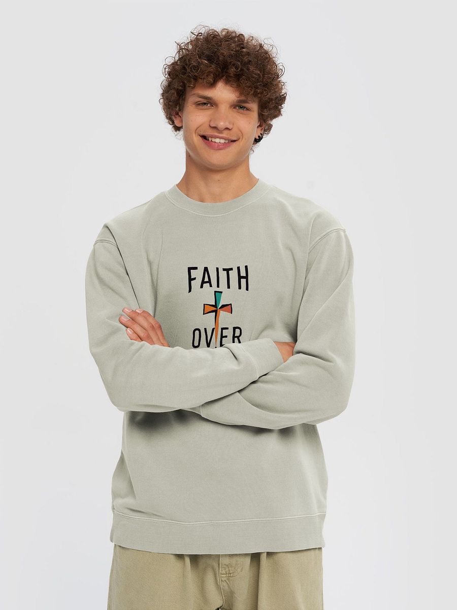 Faith Over Frequency Sweatshirt (Pigment Dyed) product image (9)