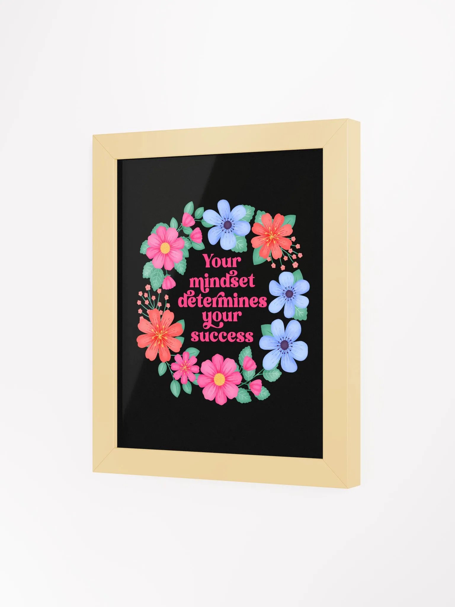 Your mindset determines your success - Motivational Wall Art Black product image (3)