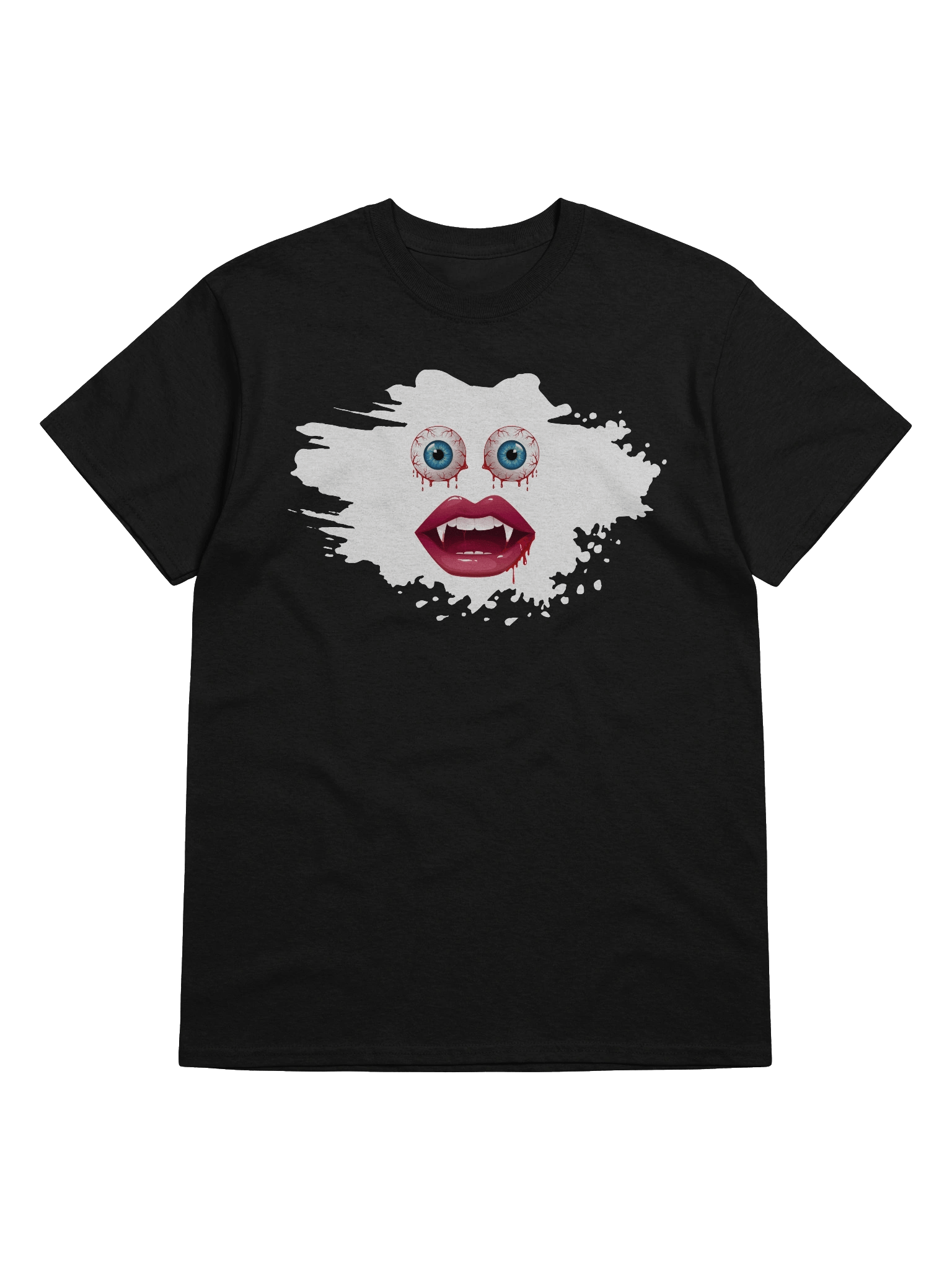 Vampy Vibes Dripping Eyes (White) T-Shirt product image (49)