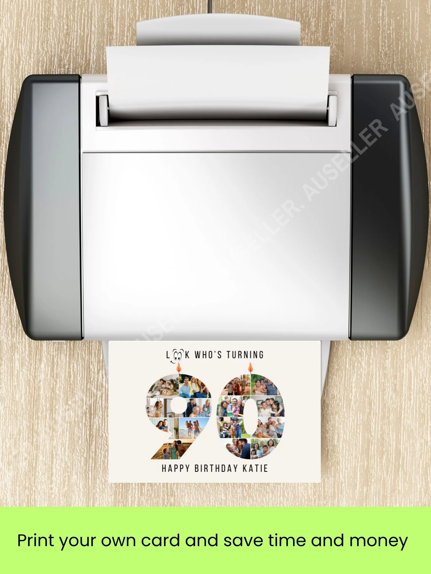 90th Birthday Number Photo Card Canva Template product image (9)