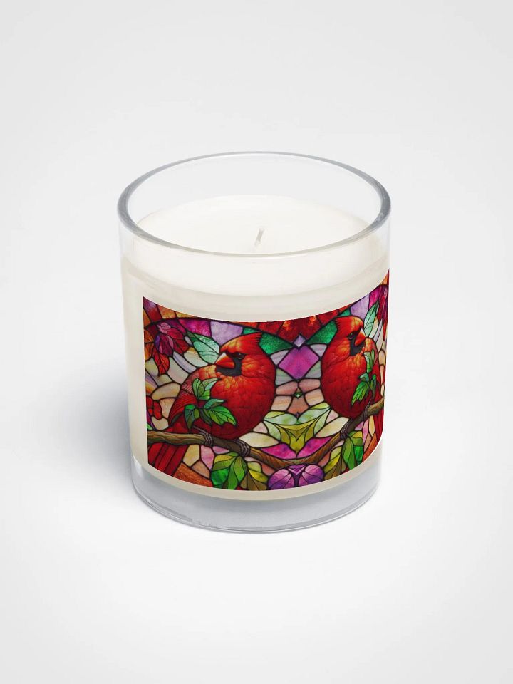 Stained Glass Cardinal Candle For Bird Lovers product image (2)
