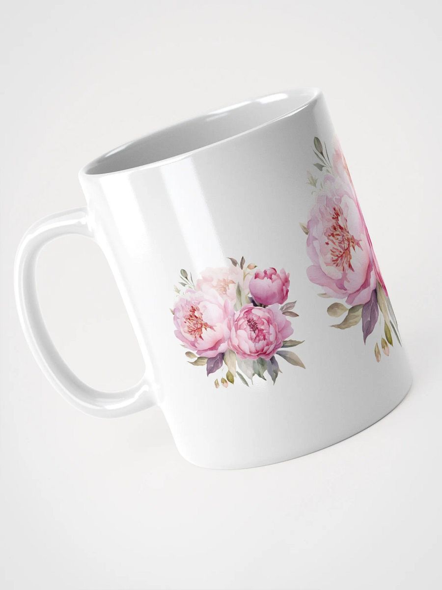 Pink Peonies White Glossy Mug product image (4)