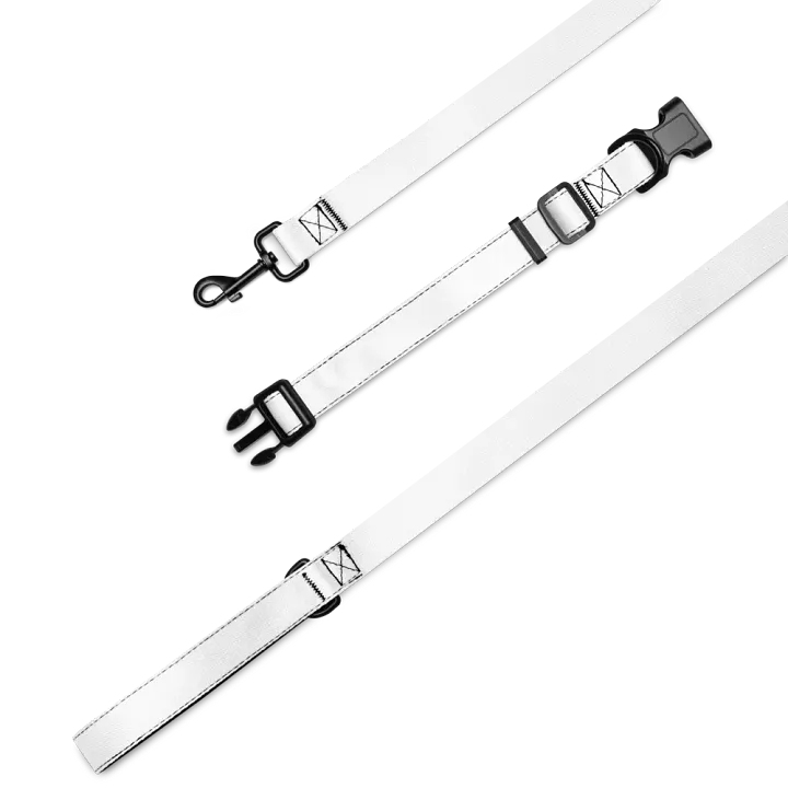 White Zenith Blank Canvas Pet Collar & Leash Set product image (2)