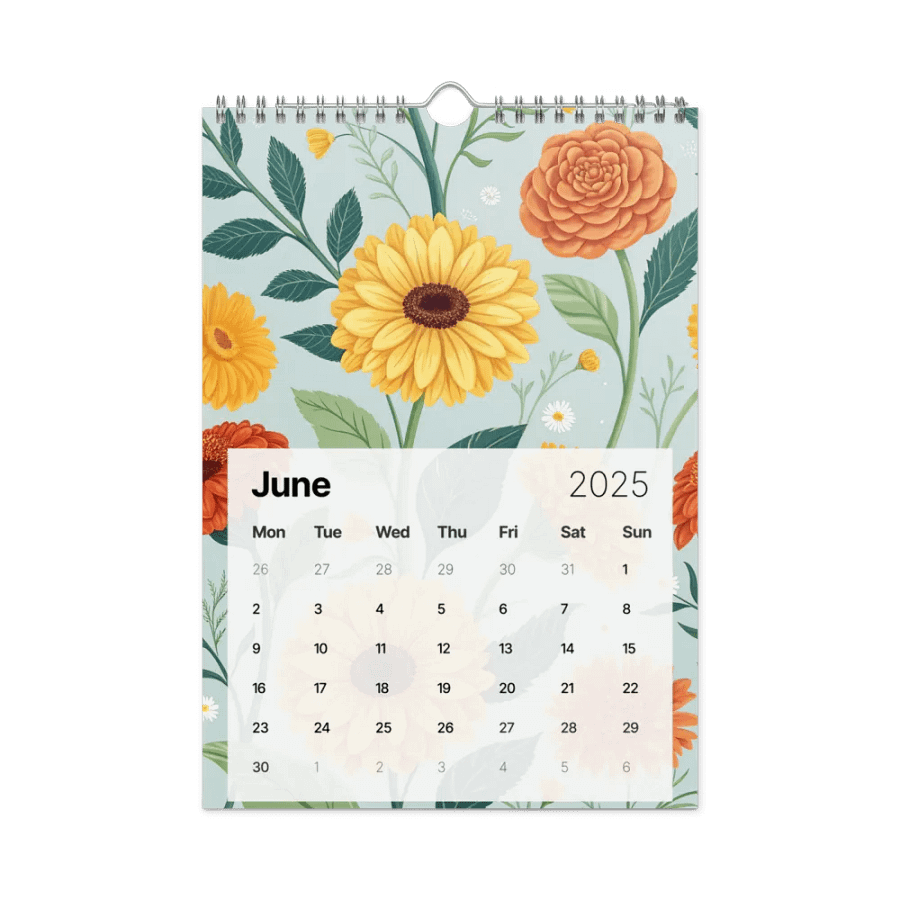 SEAMLESS FLORAL PATTERN WALL CALENDAR 2025 product image (8)