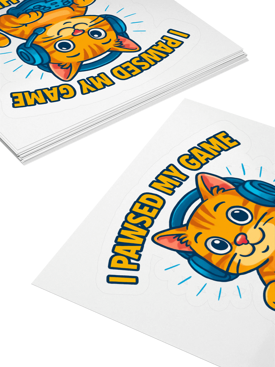 Gamer Cat Kiss Cut Stickers product image (10)