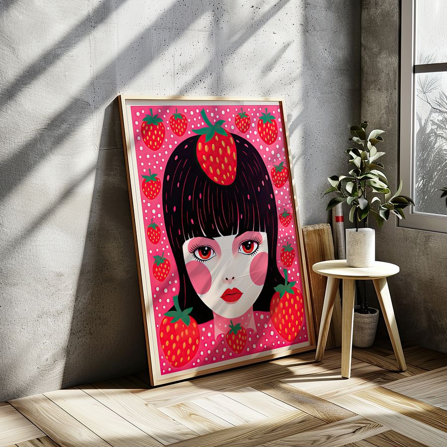 Yayoi Kusama Strawberry Girl Maximalist Art Print product image (19)